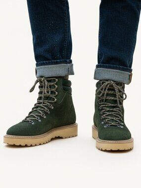 Diemme Womens Hiking Boots Green Suede Lace Up Lug Sole Ankle Size 6 EU 37 Italy